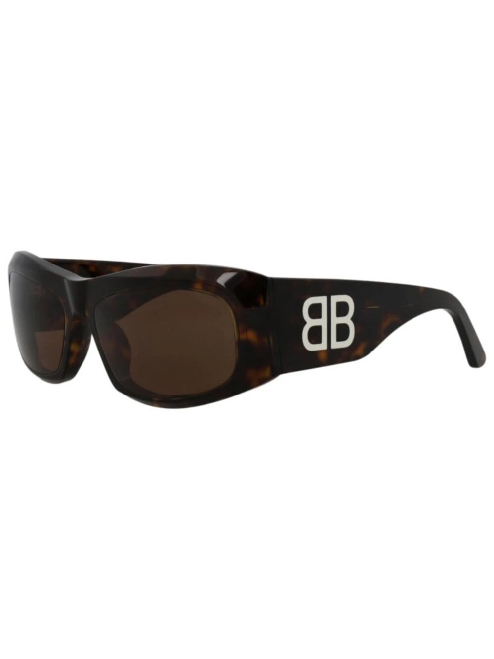 New Balenciaga Women's Sunglasses Square Rectangle Recycled Acetate Frame Havana